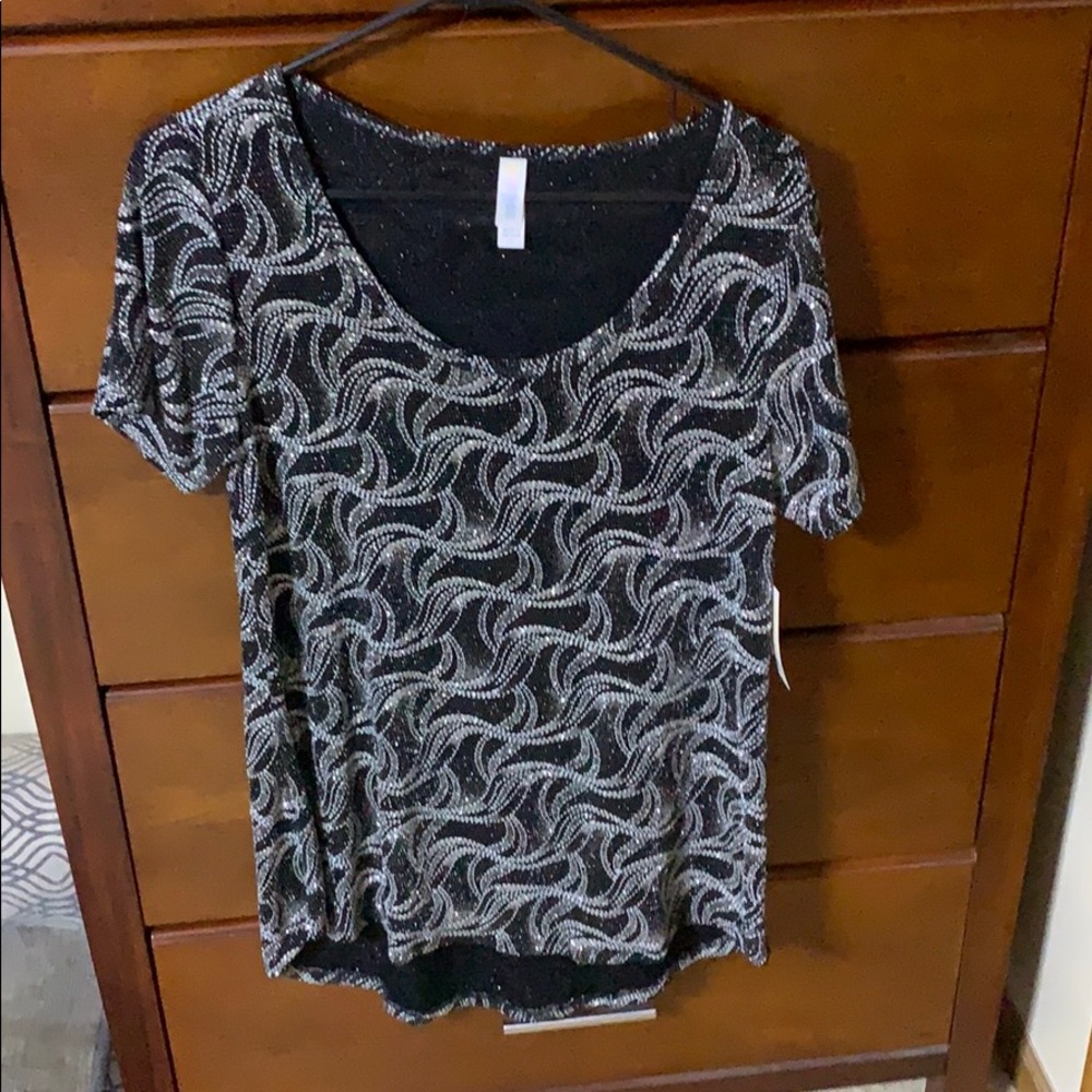 Lularoe Classic ELEGANT black and silver NWT S